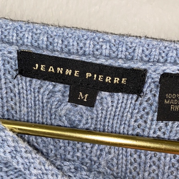 JEANNE PIERRE Soft Blue Cable Knit Sweater - Picture 7 of 11